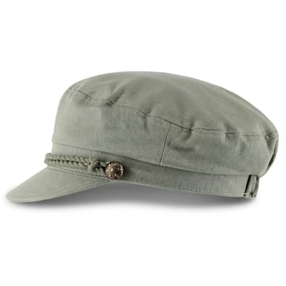 Unisex Greek Fisherman Hat 100% Cotton Sailor Cap Nautical Fiddler One Size - color: Black