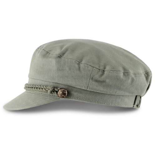 Unisex Greek Fisherman Hat 100% Cotton Sailor Cap Nautical Fiddler One Size - color: Beige