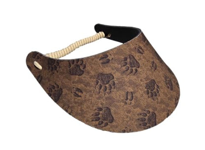 Women's Beautiful Designs Lightweight Packable Foam Visor for Sun Protection and Outdoor Activities - color: Brown Paws