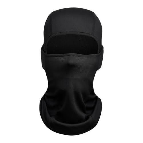 Balaclava Face Mask Adjustable Windproof UV Protection Hood - color: Black