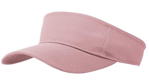 Sport Sun Visor for Women Men Golf Tennis Softball, Adjustable Empty Top Hats - color: Light Pink