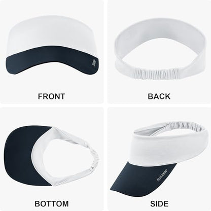 Sukeen Cooling Stretchy Sun Visor for Women Men UV Protection Cooling Hat - color: Black and White