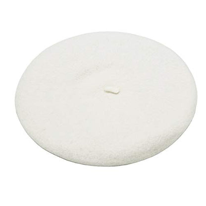 Wheebo Wool Beret Hat,Solid Color French Style Winter Warm Cap for Women Girls Lady - color: Pure White