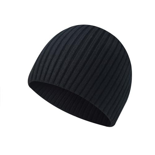 Skull Cap Beanie for Men and Women Warm Winter Hats Knit Beanie Toque for Daily Use - color: Black