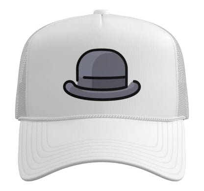 Really Like Bowler Hats Derby Bob Hat Trucker Hat with Adjustable Mesh Back - color: White
