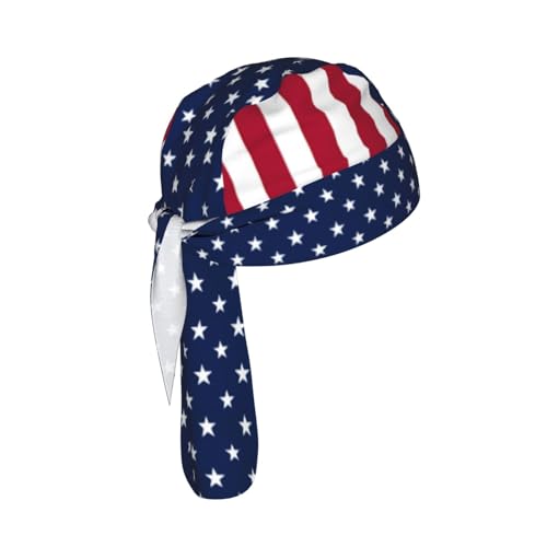 Do Rag Skull Cap Breathable Cycling Cap Adjustable Headscarf Helmet Liner for Men Women - color: Flag