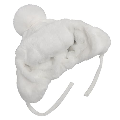 Women Winter Beanie Hat Thick Fleece Lined Warm Earflap Trapper Hat Pom Pom Jacquard Knited Outdoor Ski Snow Cap - color: Style 2-white