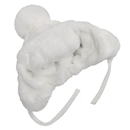 Women Winter Beanie Hat Thick Fleece Lined Warm Earflap Trapper Hat Pom Pom Jacquard Knited Outdoor Ski Snow Cap - color: Style 2-white