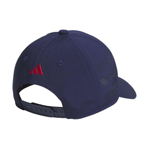 adidas Kids Gameday Snapback Hat - color: Dark Blue/Pure Ruby Red