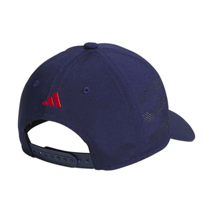 adidas Kids Gameday Snapback Hat - color: Dark Blue/Pure Ruby Red