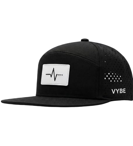 VYBE Performance Snapback Hat - Water-Repellent, Breathable Athletic Baseball Cap for Golf, Gym, Sports, Water - color: Midnight Vybe
