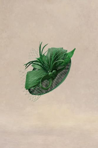 BABEYOND Fascinators Hats for Women Tea Party Pillbox Sinamay Derby Hat - color: Dark Green