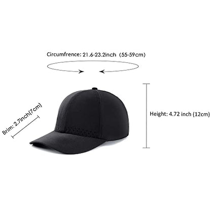 HH HOFNEN Women Quick Drying Baseball Cap Sun Hat Unstructured Golf Hat - color: #2 Black+dark Pink