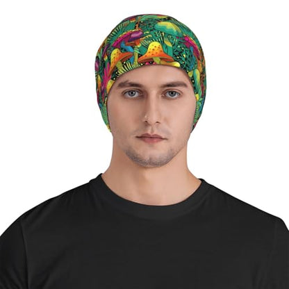 Beanie Hat for Men Women Slouchy Beanie Skull Sleep Cap Soft Lightweight Chemo Hat Stretch Cancer Headwear - color: Mushroom