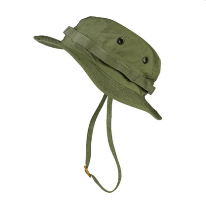 Mil-Tec Unisex Cotton Ripstop Boonie Hat - Durable Lightweight Tactical Outdoor Vented Wide Brim Hat w/Adjustable Chin Strap - color: Olive Drab, size: Medium