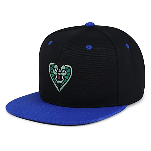 Snake Hip-Hop Snapback Hat Embroidered Baseball Cap Cobra - color: 16. Black/Blue