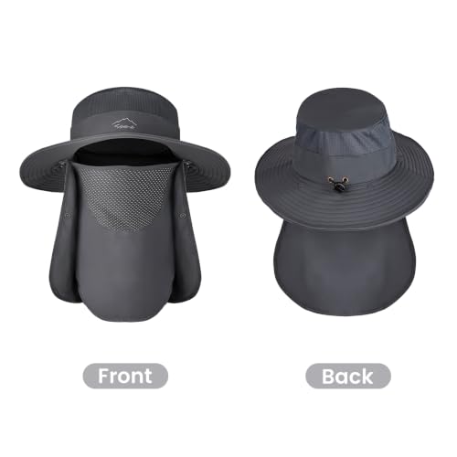 Sun Hats for Men Women UPF 50+ Waterproof Bucket Hat - color: Dark Grey