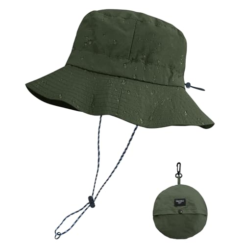 PFFY Packable Sun Bucket Hat for Men Women Outdoor UV Protection Sun Hats - color: Green