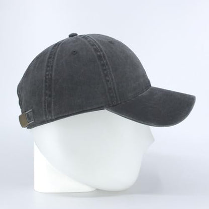 Classic Blank Dad Hat Cotton Adjustable Strap Baseball Cap - color: Charcoal Gray Washed