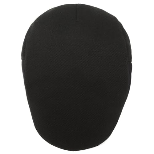 Men's Newsboy Cap with Earflaps Flat Ivy Caps Gatsby Golf Cabbie Hats - color: Black