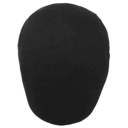 Men's Newsboy Cap with Earflaps Flat Ivy Caps Gatsby Golf Cabbie Hats - color: Black