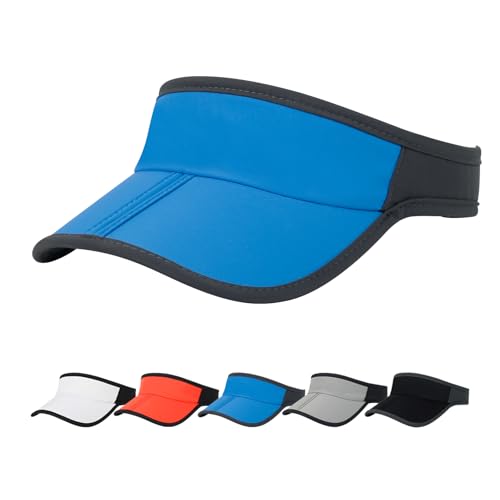 Sports Sun Visor Hat Men Women Foldable Brim Packable Running Golf Cap - color: Blue