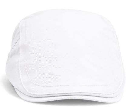 Initlove Mens Newsboy Cap Cotton Ivy Hat Beret Hats for Driving - color: B White