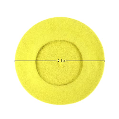 Wheebo Berets for Kids Wool French Beret Hats Artist Painter Hats for Little Girls Boys Solid Color Style - color: Dark Yellow
