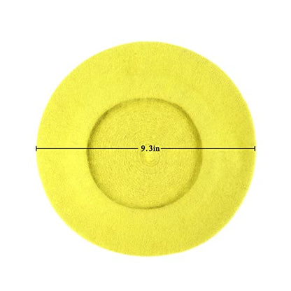 Wheebo Berets for Kids Wool French Beret Hats Artist Painter Hats for Little Girls Boys Solid Color Style - color: Dark Yellow