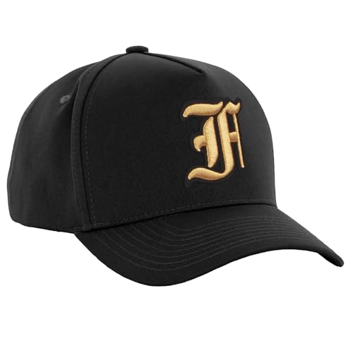 Daxton Premium Trucker Hat Twill 5 Panel Cap Vintage Custom Embroidery Logo Letter or Number - color: Black Hat-black Gold Logo, style: Letter: F
