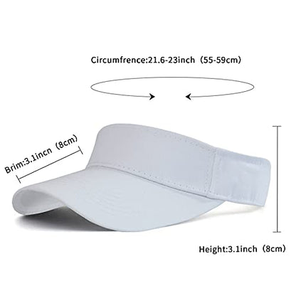 HH HOFNEN Sports Sun Visor Hats Cotton Adjustable Golf Caps for Men Women - color: #1b White