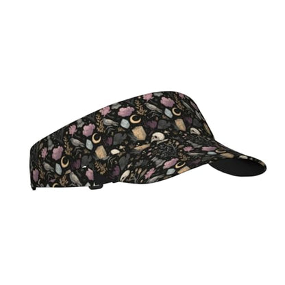 Sports Sun Visor Hat for Men Women, Adjustable Breathable Golf Tennis Cap - color: Magic Witch