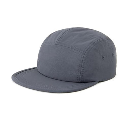 5 Panel Running Hat Waterproof Nylon Sun Hat Quick Dry Plain Baseball Cap for Men Women - color: Dark Gray