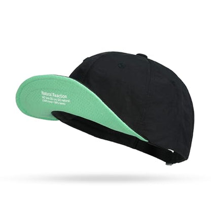 CLAPE Color-Block Short Brim Cap, Quick Dry Lightweight Outdoor Hat - color: Bs26sb08-black&mint