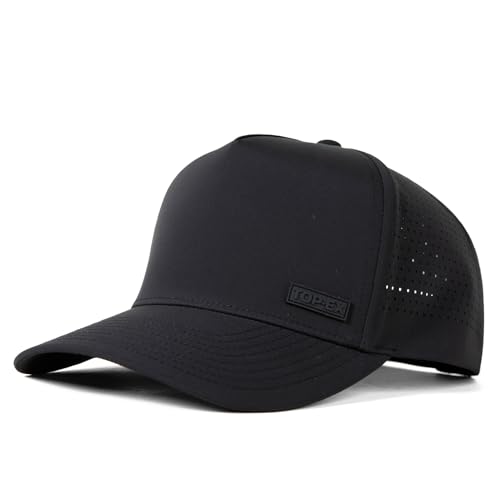 TOP-EX Performance Golf Baseball Hat for Men, Water-Resistant, Laser-Vented - color: Black, size: Medium-Large