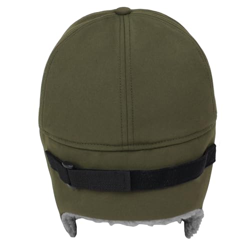 Trapper Hat for Men Women Waterproof Winter Warm Baseball Cap with Ear Flaps and Mask - color: Green, size: Large