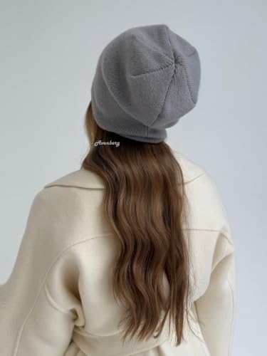 Oversized Slouchy Non-Itchy Knit Beanie Winter Hat for Men & Women - color: Grey