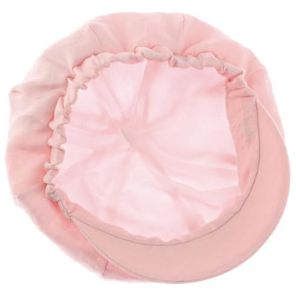 Lipodo Classic Baker Boy Cap Made in Italy Linen Cotton Ladies Elastic Band Spring Summer - color: Rose
