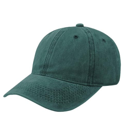 TOPTIE Washed Cotton Dad Baseball Cap - Low Profile Adjustable Hat - color: Dark Green