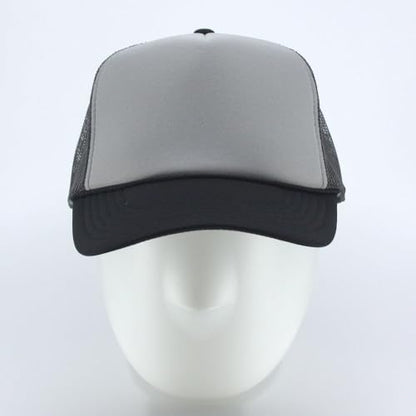 High Crown Foam Mesh Camouflage Tri-Color Oak Leaves Trucker Hat Baseball Cap - color: Black/Gray/Charcoal Gray