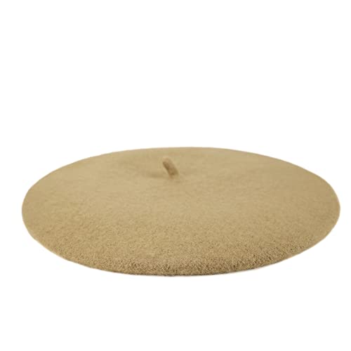 Wheebo Berets for Kids Wool French Beret Hats Artist Painter Hats for Little Girls Boys Solid Color Style - color: Camel