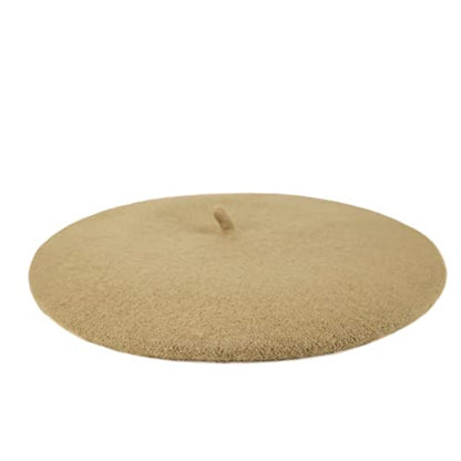 Wheebo Berets for Kids Wool French Beret Hats Artist Painter Hats for Little Girls Boys Solid Color Style - color: Camel