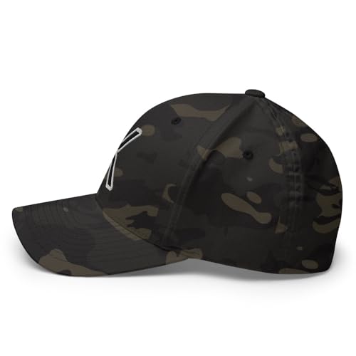 FX XRP Fitted Hat Embroidered Curved Bill Mid Crown Closed-Back Structured Twill Cap - color: Multicam Black, size: Large-X-Large