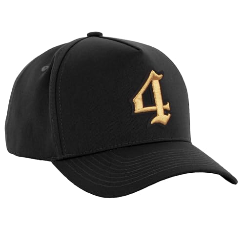 Daxton Premium Trucker Hat Twill 5 Panel Cap Vintage Custom Embroidery Logo Letter or Number - color: Black Hat-black Gold Logo, style: Number: 4
