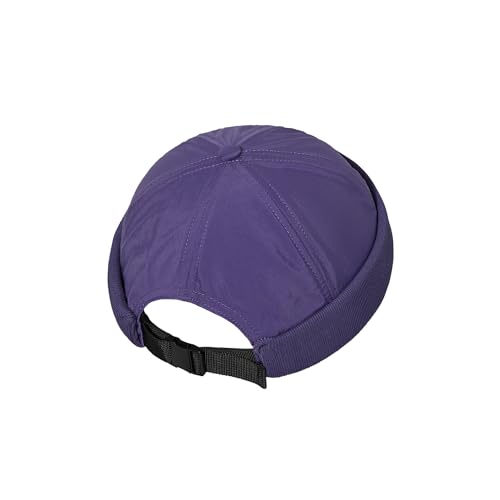 Clakllie Quick Dry Brimless Docker Cap for Men Summer Beanie Sailor Skullcap Lightweight Waterproof Adjustable No Brim Hat - color: Cdus-wbbh2401-purple