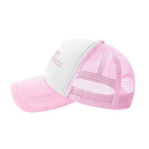 Funny Trucker Hats for Women Country Women's Trucker Hats Breathable Mesh Summer Caps Adjustable Pink Hats - color: I Know My Hands Are Full