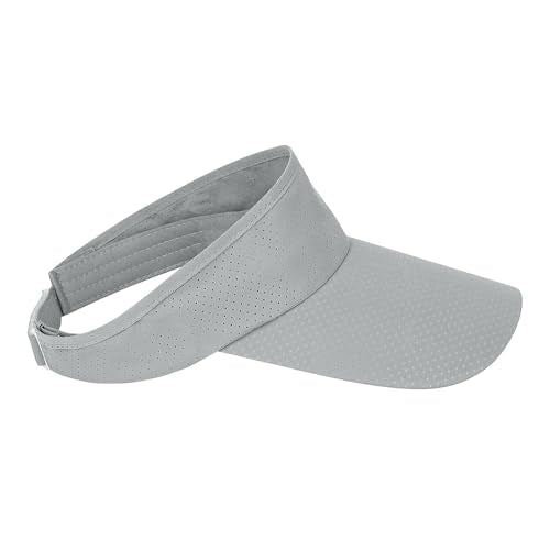 Sportmusies Extra Long Brim Quick Dry Sun Sport Visors Hat - color: Light Grey
