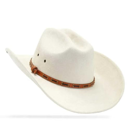 Cowboy Hat for Men and Women - Cattleman Wide Brim Western Cowgirl Hat with Gift Packaging - color: Beige, size: 7 3/8-7 1/2