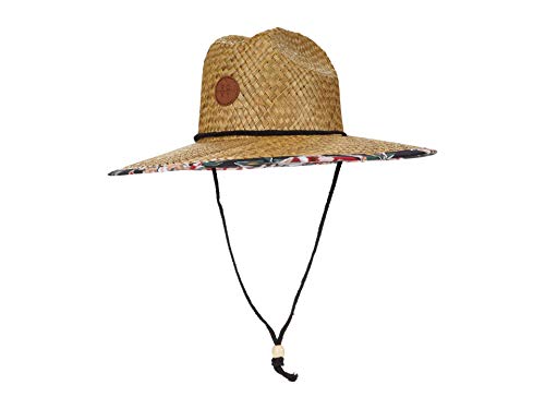 Roxy Womens Pina to My Colada Straw Hat - color: Anthracite Wonder Garden S, size: Small-Medium