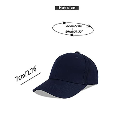 LANGZHEN Unisex Baseball Cap 100% Cotton Fits Men Women Washed Denim Adjustable Dad Hat - color: Structured-navy+structured-black